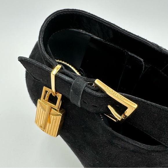 TOM FORD Sue Padlock Suede Ankle Bootie Black - Picture 3 of 15